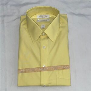 Roundtree & Yorke Yellow Dress Shirt Crisp Cotton Business Essential